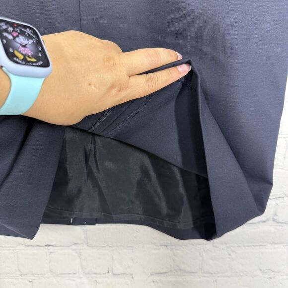 Brooks Brothers Midi Shift Dress Women Large Navy Blue Preppy Quiet Luxury Offic - Picture 5 of 16